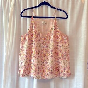 Loft Floral Pink and Yellow Women's Top